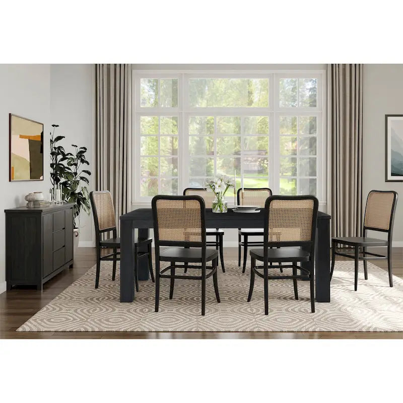 Table de salle à manger rectangulaire de 75 po avec pieds carrés