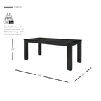 Table de salle à manger rectangulaire de 75 po avec pieds carrés