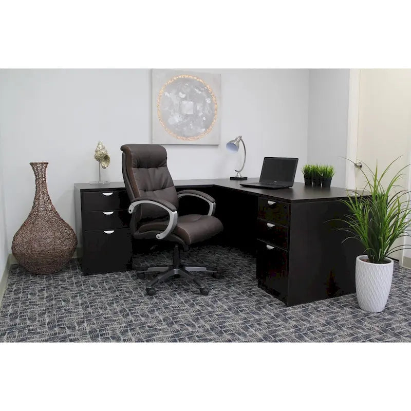 Chaise de bureau de direction grand dossier double rembourrage