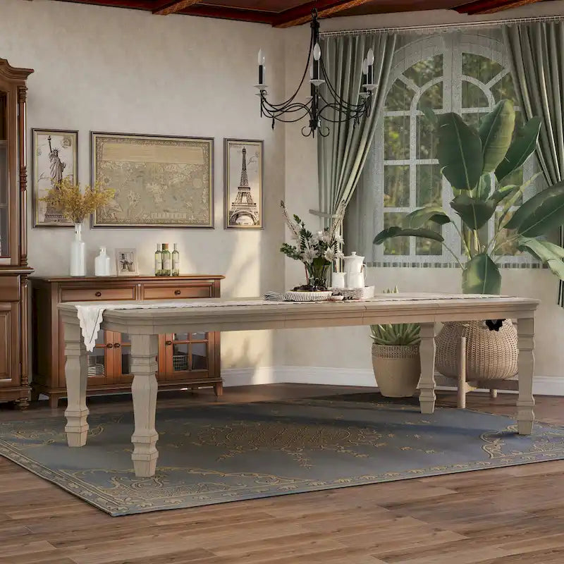   Tani White 100-inch Wood Expandable Dining Table