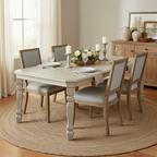 Table à manger extensible en bois blanc de 100 pouces