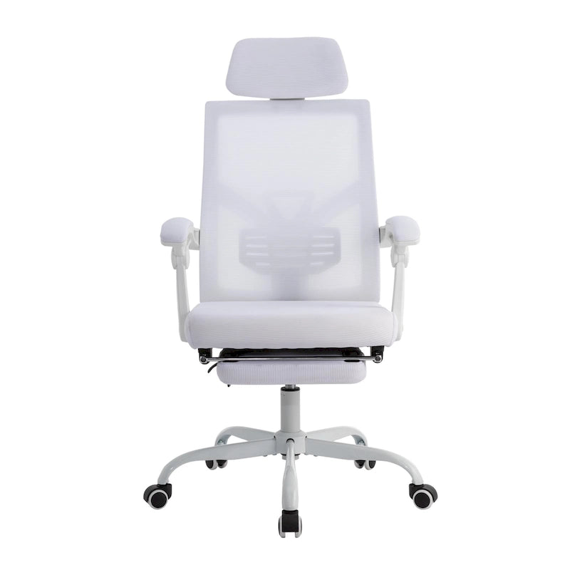 Chaise de bureau ergonomique pivotante en maille avec repose-pieds