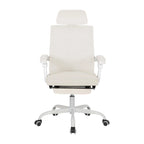 Chaise de bureau ergonomique pivotante en maille avec repose-pieds