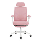 Chaise de bureau ergonomique pivotante en maille avec repose-pieds