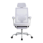 Chaise de bureau ergonomique pivotante en maille avec repose-pieds