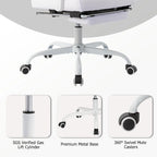 Chaise de bureau ergonomique pivotante en maille avec repose-pieds