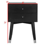 Table de chevet à 2 tiroirs Dobrita de style Mid-Century Modern