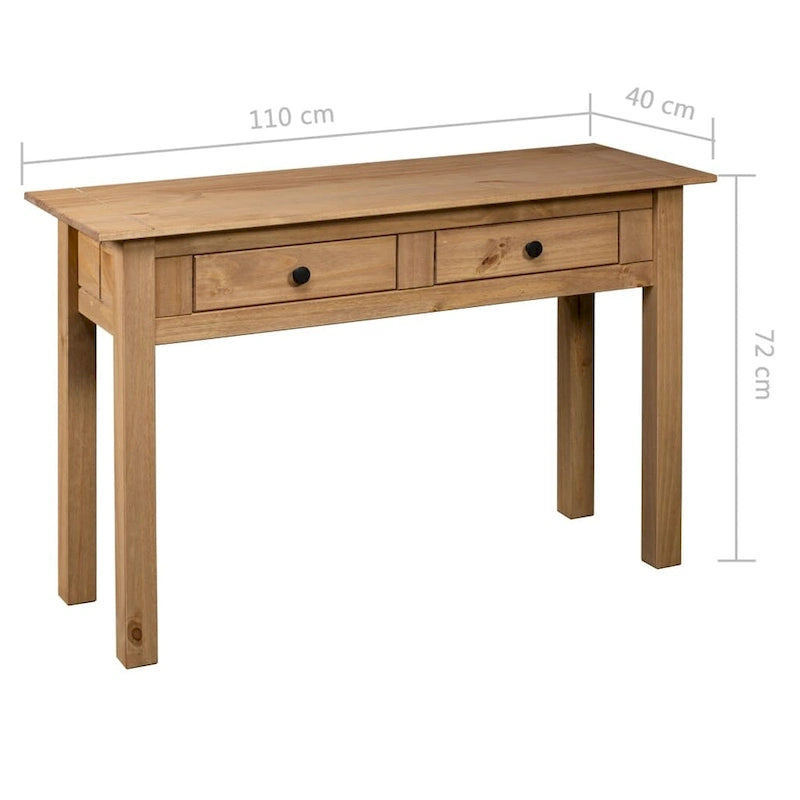 vidaXL Table console Table d'entrée Table d'appoint Bois de pin massif Gamme Panama - 43,3 x 15,7 x 28,3