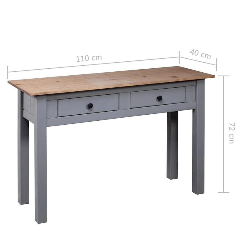 vidaXL Table console Table d'entrée Table d'appoint Bois de pin massif Gamme Panama - 43,3 x 15,7 x 28,3