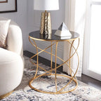 Table d'appoint Treasures Jeanine à plateau doré/blanc - 20 x 20 x 21,2 - 20 larg. x 20 prof. x 21 haut.