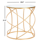 Table d'appoint Treasures Jeanine à plateau doré/blanc - 20 x 20 x 21,2 - 20 larg. x 20 prof. x 21 haut.