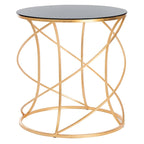 Table d'appoint Treasures Jeanine à plateau doré/blanc - 20 x 20 x 21,2 - 20 larg. x 20 prof. x 21 haut.