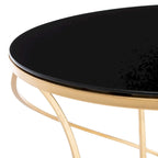 Table d'appoint Treasures Jeanine à plateau doré/blanc - 20 x 20 x 21,2 - 20 larg. x 20 prof. x 21 haut.