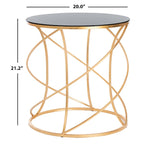Table d'appoint Treasures Jeanine à plateau doré/blanc - 20 x 20 x 21,2 - 20 larg. x 20 prof. x 21 haut.