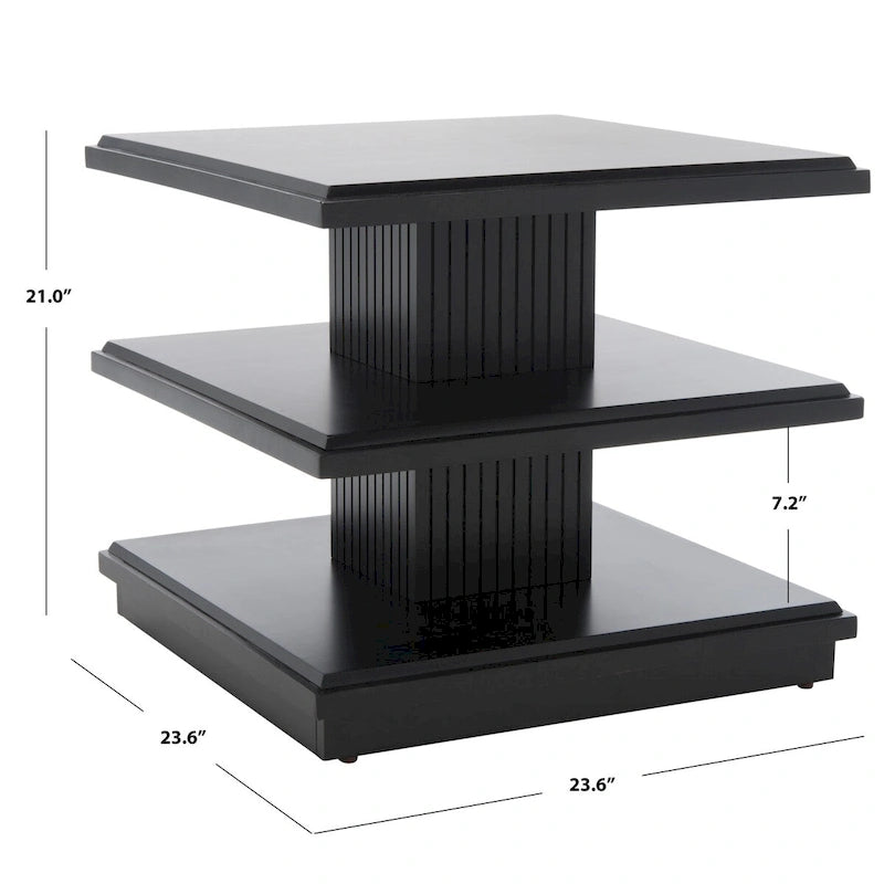 Table d'appoint à étagère double - 24 pouces de long x 24 pouces de profondeur x 21 pouces de haut - 24 larg. x 24 prof. x 21 haut.