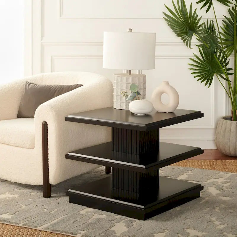 Table d'appoint à étagère double - 24 pouces de long x 24 pouces de profondeur x 21 pouces de haut - 24 larg. x 24 prof. x 21 haut.