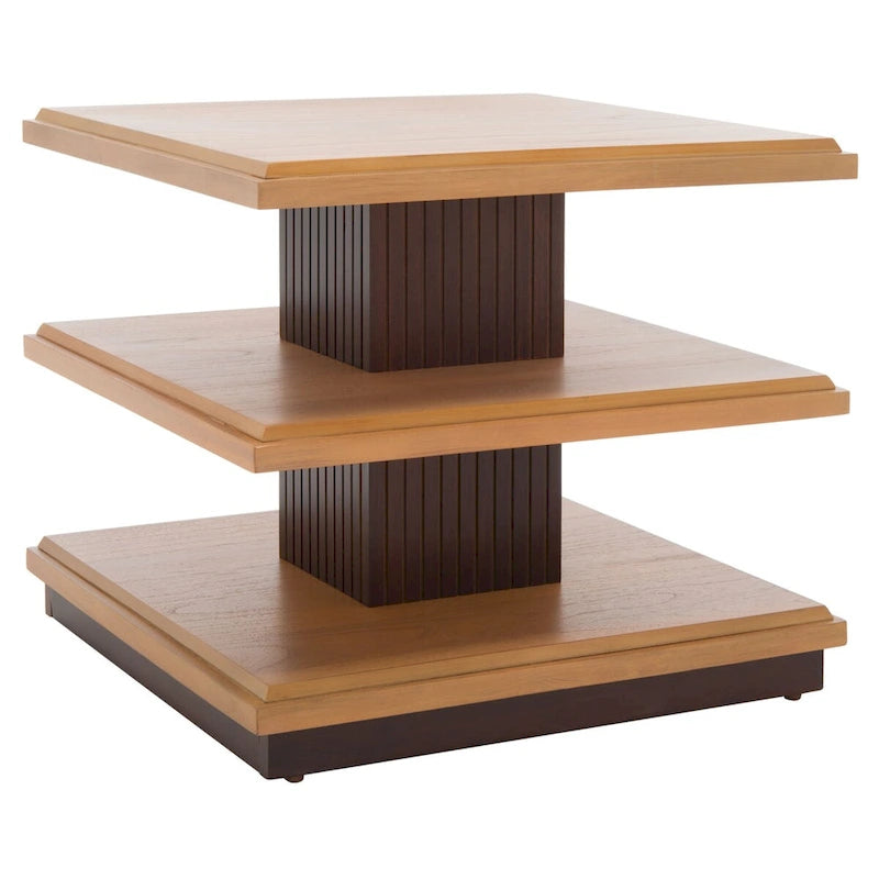 Table d'appoint à étagère double - 24 pouces de long x 24 pouces de profondeur x 21 pouces de haut - 24 larg. x 24 prof. x 21 haut.