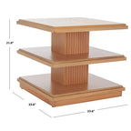 Table d'appoint à étagère double - 24 pouces de long x 24 pouces de profondeur x 21 pouces de haut - 24 larg. x 24 prof. x 21 haut.