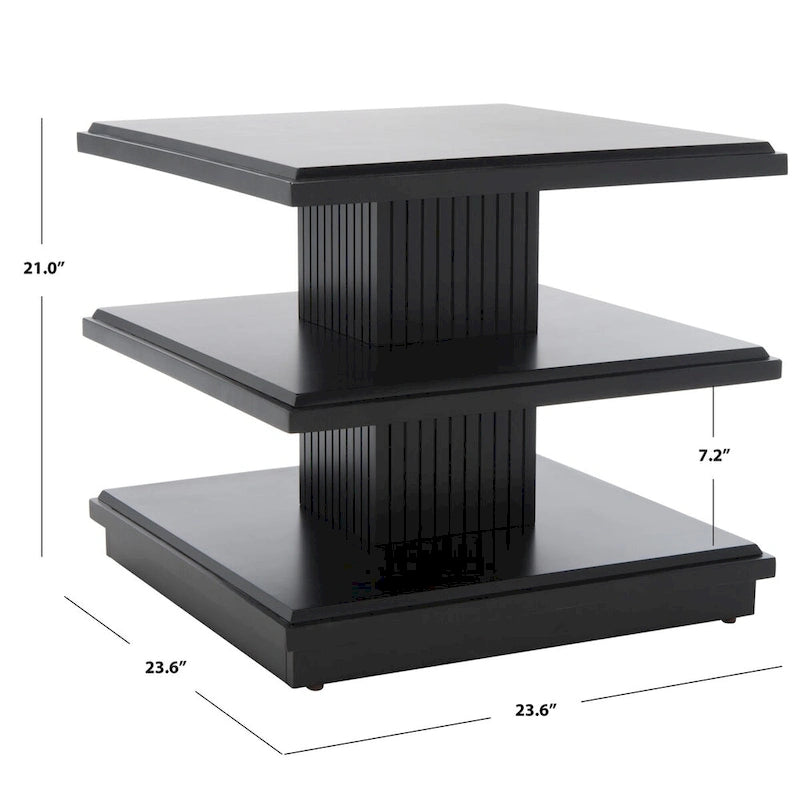Table d'appoint à étagère double - 24 pouces de long x 24 pouces de profondeur x 21 pouces de haut - 24 larg. x 24 prof. x 21 haut.