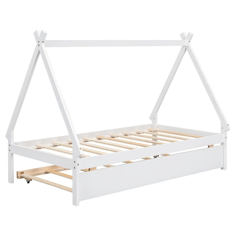 Lit tipi de chambre double avec lit gigogne