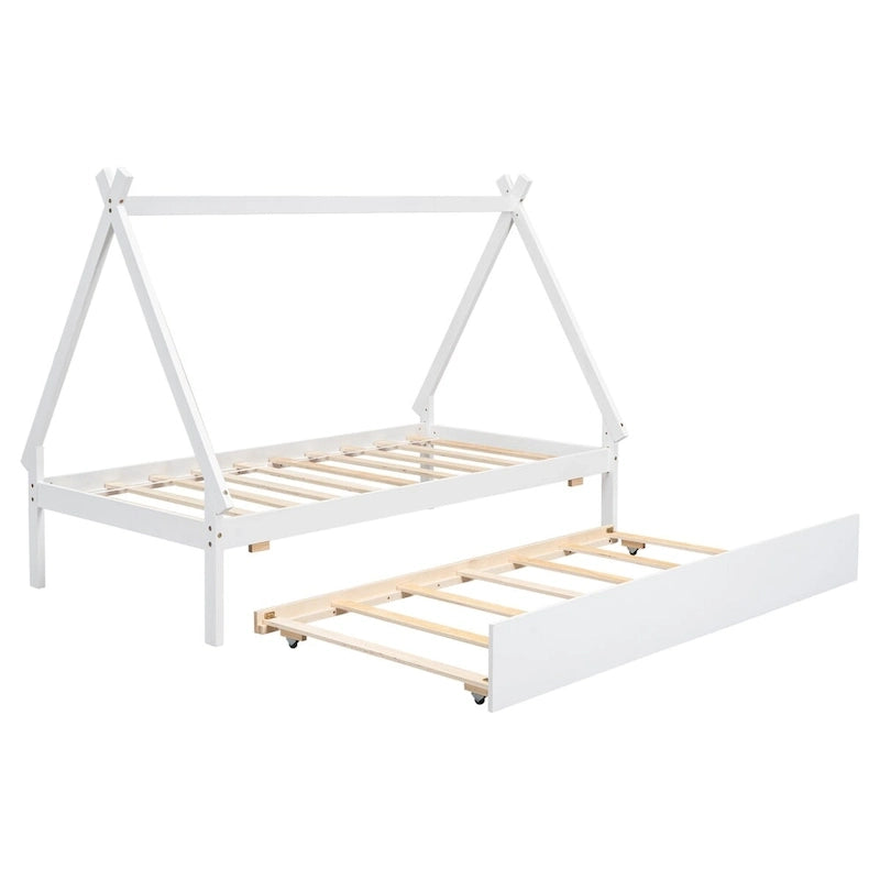 Lit tipi de chambre double avec lit gigogne