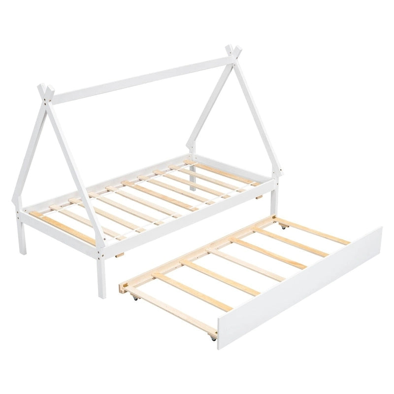 Lit tipi de chambre double avec lit gigogne