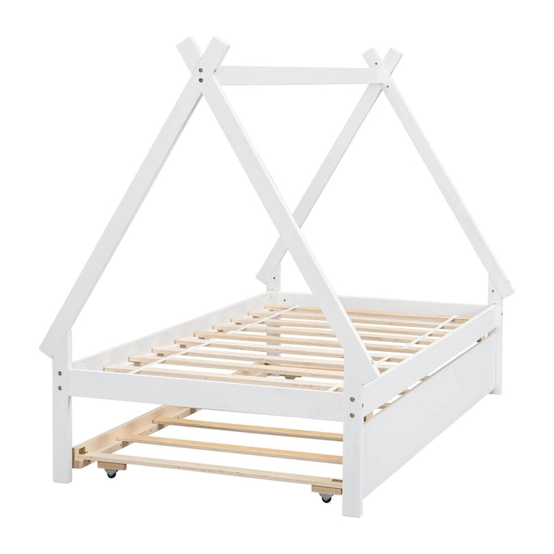 Lit tipi de chambre double avec lit gigogne