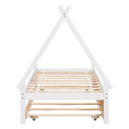 Lit tipi de chambre double avec lit gigogne