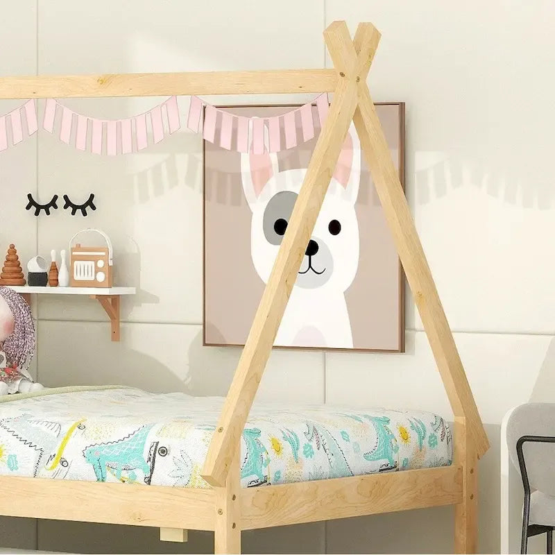 Lit tipi de chambre double avec lit gigogne