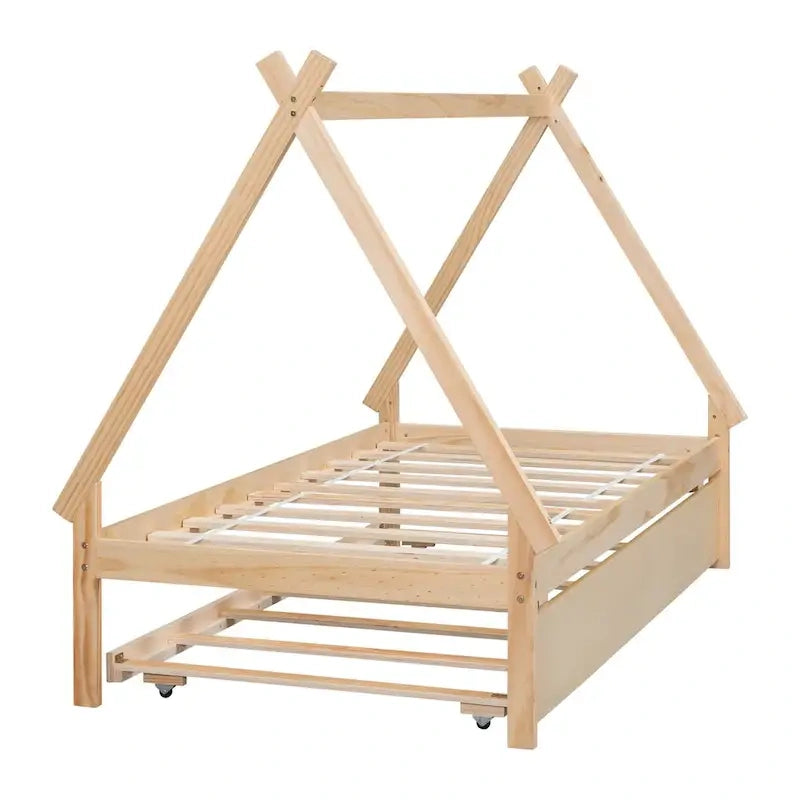 Lit tipi de chambre double avec lit gigogne