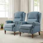 Terri Traditional Roll Arm Manual Recliner with Solid Wood Legs Set of 2 by  