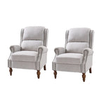 Fauteuil inclinable manuel traditionnel à enroulement, pieds en bois massif, ensemble deux pièces