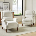 Fauteuil inclinable manuel traditionnel à enroulement, pieds en bois massif, ensemble deux pièces