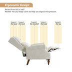 Fauteuil inclinable manuel traditionnel à enroulement, pieds en bois massif, ensemble deux pièces