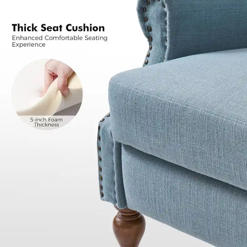 Fauteuil inclinable manuel traditionnel à enroulement, pieds en bois massif, ensemble deux pièces