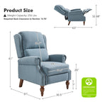 Fauteuil inclinable manuel traditionnel à enroulement, pieds en bois massif, ensemble deux pièces