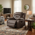 Fauteuil inclinable planeur manuel 39 pouces, microfibre marron, bois massif