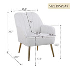 Fauteuil moderne avec accoudoirs larges de 25,2 pouces