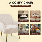Fauteuil moderne avec accoudoirs larges de 25,2 pouces
