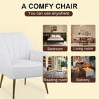 Fauteuil moderne avec accoudoirs larges de 25,2 pouces