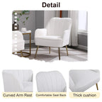 Fauteuil moderne avec accoudoirs larges de 25,2 pouces