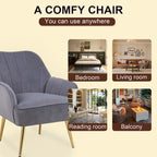 Fauteuil moderne avec accoudoirs larges de 25,2 pouces