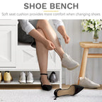 Meuble de rangement pour chaussures de ferme avec banc à chaussures, rangement de chaussures d'entrée avec 2 tiroirs basculants pour 16 paires - 23,9 l x 119,6 L x 104,9 H cm
