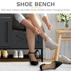 Meuble de rangement pour chaussures de ferme avec banc à chaussures, rangement de chaussures d'entrée avec 2 tiroirs basculants pour 16 paires - 23,9 l x 119,6 L x 104,9 H cm