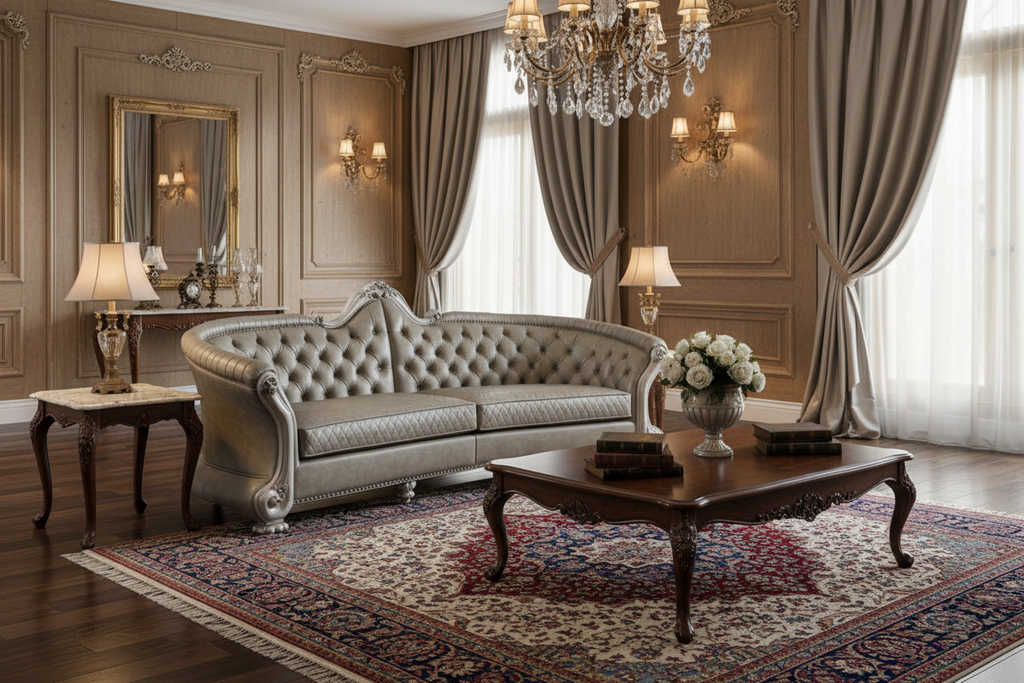 Canapé en similicuir coloris os avec pieds blancs et coussins décoratifs - 113