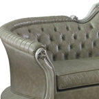 Canapé en similicuir coloris os avec pieds blancs et coussins décoratifs - 113