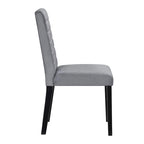 Lot de 2 chaises de salle à manger Andy 18 pouces, velours gris capitonné, bois noir