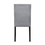 Lot de 2 chaises de salle à manger Andy 18 pouces, velours gris capitonné, bois noir