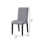 Lot de 2 chaises de salle à manger Andy 18 pouces, velours gris capitonné, bois noir