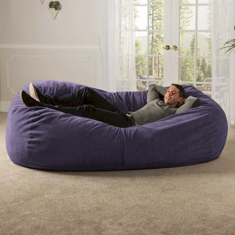 Pouf géant de 2,13 m pour adultes - Chenille de qualité supérieure